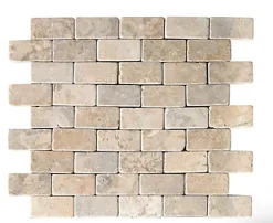 Pegane Carrelage de mosaïque/Plaque mosaïque mur et sol en marbre naturel coloris beige mat - 30 x 30 cm- Mosaïque Pour Wc|Mosaïque Pour Pièce À Vivre