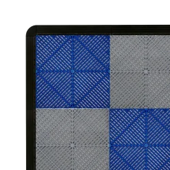 MonsterShop Dalle Pvc Garage<Carrelage de Sol Ventilé Pour Garage Avec Bordure (60 x Bleu & 60 Gris)