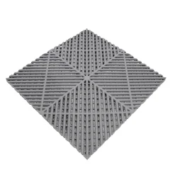 MonsterShop Carrelage de Sol Ventilé Pour Garage x225 Avec Bordure (Gris)- Dalle Pvc Garage