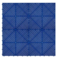 MonsterShop Carrelage de Sol Ventilé Pour Garage x120 Avec Bordure (Bleu)- Dalle Pvc Garage
