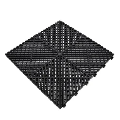 MonsterShop Carrelage de Sol Ventilé Pour Garage x 120 Avec Bordure (Noir)- Dalle Pvc Garage