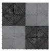 MonsterShop Dalle Pvc Garage<Carrelage de Sol Ventilé Pour Garage Avec Bordure (60 x Noir & 60 Gris)