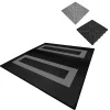 MonsterShop Carrelage de Sol Ventilé Pour Garage Avec Bordure (165 x Noir & 60 Gris)- Dalle Pvc Garage
