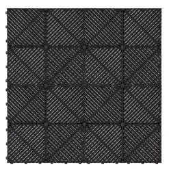 MonsterShop Dalle Pvc Garage<Carrelage de Sol Ventilé Pour Garage x225 Avec Bordure (Noir)