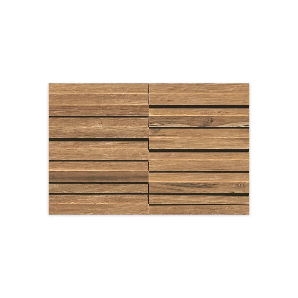 Ro'Ma Carrelage Carrelage Mural Uni<Carrelage effet Bois 3D Chêne Ambre 44x28,5x0,95 cm Mat Tarina - Mur intérieur (vendu par carton de 0,502 m²) -