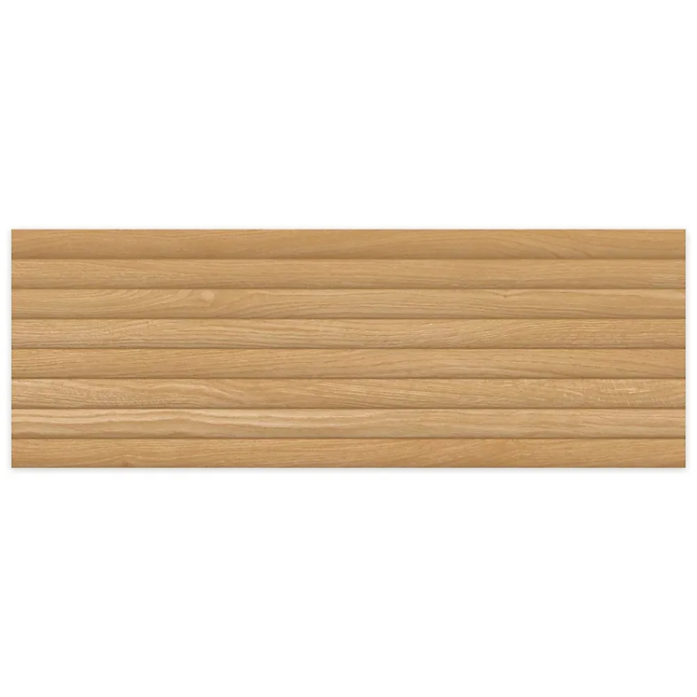 Ro'Ma Carrelage Carrelage effet Bois 3D Chêne Miel Curve 100x33,3x0,98 cm Valoren - Mur intérieur -- Carrelage Mural Uni