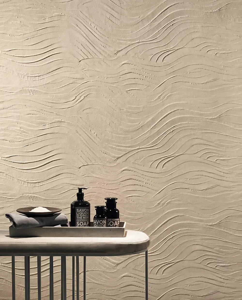 Ro'Ma Carrelage Carrelage effet Béton 3D Blanc Minéral Onda 120x50x0,85 cm Mat Benzaro - Mur intérieur (vendu par carton de 1,8 m²) - RO'MA CARREL- Carrelage Mural Effet Béton