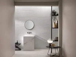 Ro'Ma Carrelage Carrelage effet Béton 3D Blanc Crème Art 120x50x0,85 cm Mat Talvoro - Mur intérieur (vendu par carton de 1,8 m²) -- Carrelage Mural Effet Béton|Carrelage Mural Pour Pièce À Vivre