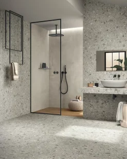 Ro'Ma Carrelage Carrelage effet Béton Gris Luce 278x120x0,6 cm Mat Gravino - Mur intérieur (vendu par carton de 3,336 m²) -- Carrelage Mural Effet Béton|Carrelage Mural Pour Pièce À Vivre
