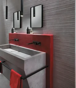 Ro'Ma Carrelage Carrelage effet Béton Rouge 80x40x0,85 cm Mat Gravino - Mur intérieur (vendu par carton de 1,28 m²) -- Carrelage Mural Effet Béton