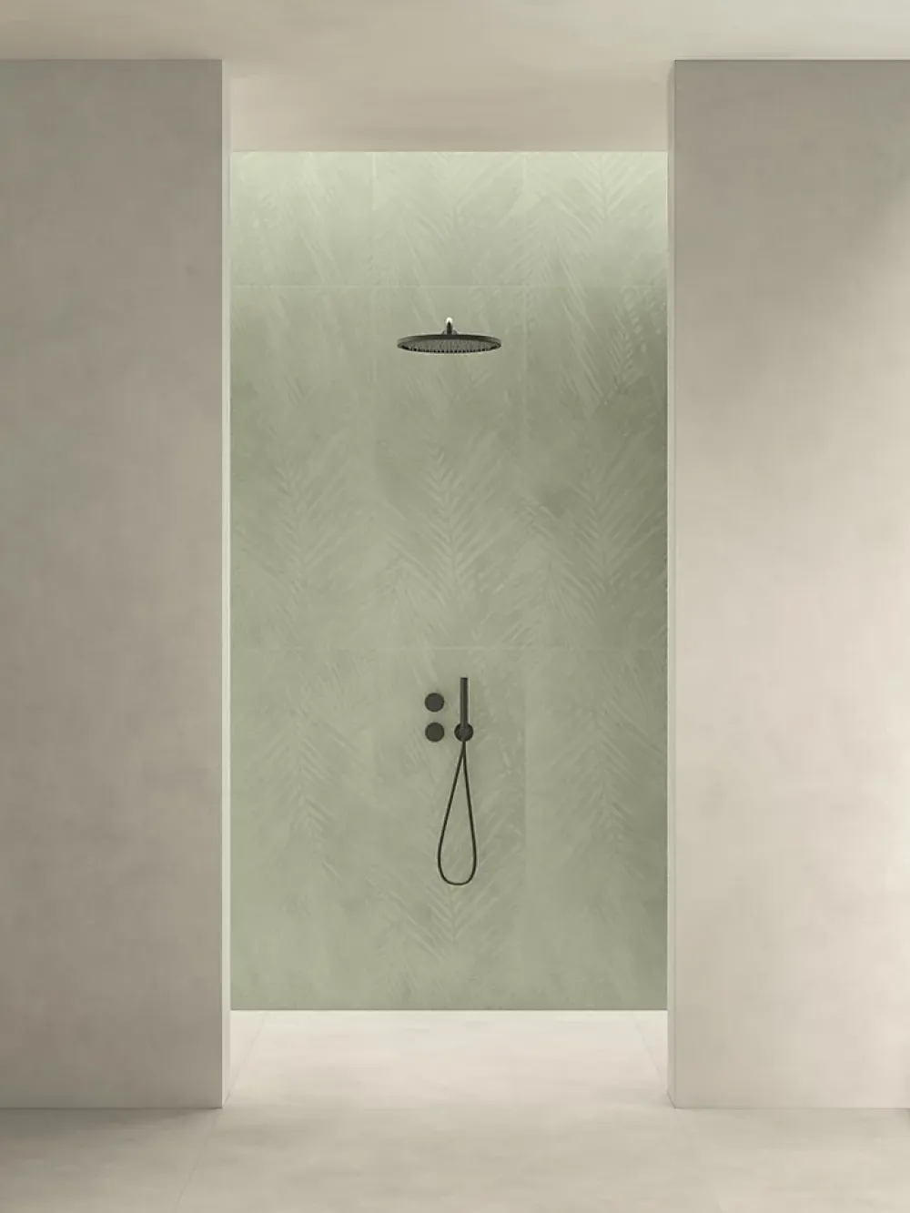 Ro'Ma Carrelage Carrelage effet Béton Vert Lichen Jungle 120x50x0,85 cm Mat Stavira - Mur intérieur (vendu par carton de 1,8 m²) -- Carrelage Mural Effet Béton
