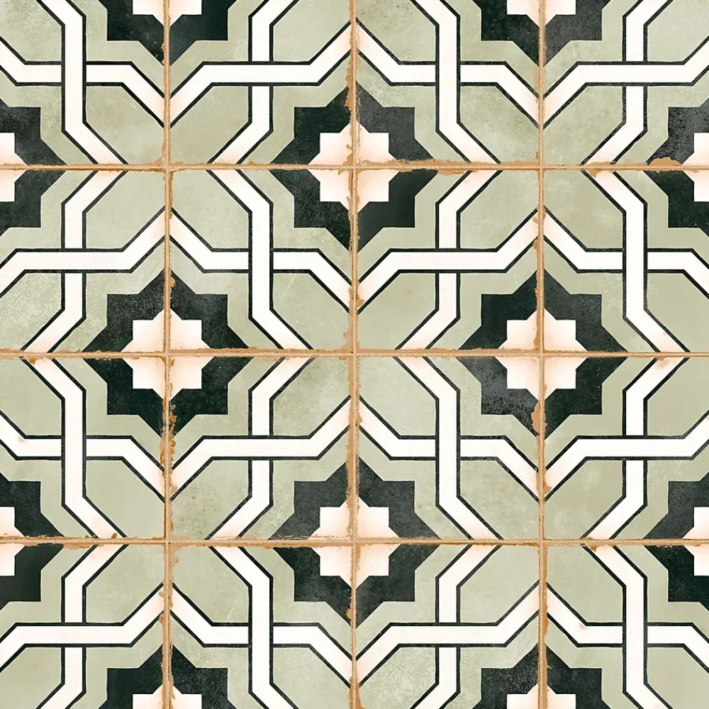 Ro'Ma Carrelage Carrelage Sol Effet Carreaux De Ciment<Carrelage effet Carreau ciment Noreza Vert 12,4x12,4x0,8 cm Serano - Sol et mur intérieur -