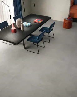 Ro'Ma Carrelage Carrelage effet Enduit Gris Perle 120x120x0,9 cm Silk Calviro - Sol et mur intérieur (vendu par carton de 2,88 m²) - RO'MA CARRELA- Carrelage Sol Pour Wc