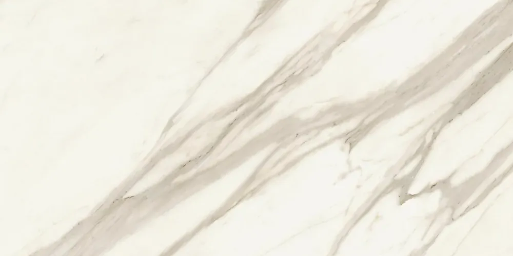 Ro'Ma Carrelage Carrelage effet Marbre Blanc Calacatta Sublime 120x60x0,6 cm Brillant Orsiano - Sol et mur intérieur (vendu par carton de 2,16 m²)- Carrelage Sol Effet Marbre