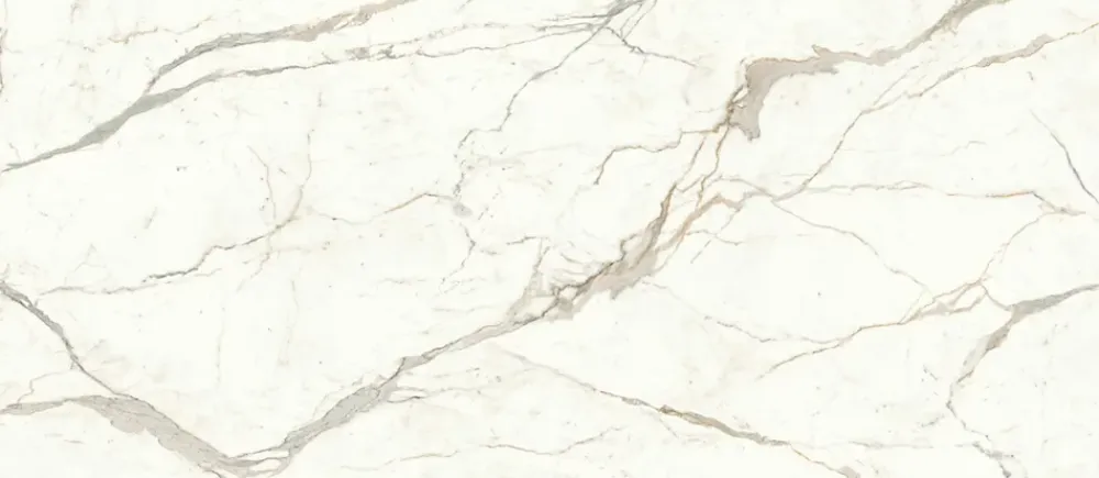 Ro'Ma Carrelage Carrelage effet Marbre Blanc Calacatta Prima Bookmatch B 278x120x0,6 cm Brillant Faventa - Mur intérieur (vendu par carton de 3,33- Carrelage Mural Effet Marbre