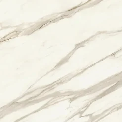 Ro'Ma Carrelage Carrelage effet Marbre Blanc Calacatta Sublime 120x120x0,9 cm Brillant Orsiano - Sol et mur intérieur (vendu par carton de 2,88 m²- Carrelage Sol Effet Marbre