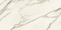 Ro'Ma Carrelage Carrelage effet Marbre Blanc Calacatta Sublime 240x120x0,9 cm Brillant Orsiano - Mur intérieur (vendu par carton de 2,88 m²) - RO'- Carrelage Mural Effet Marbre
