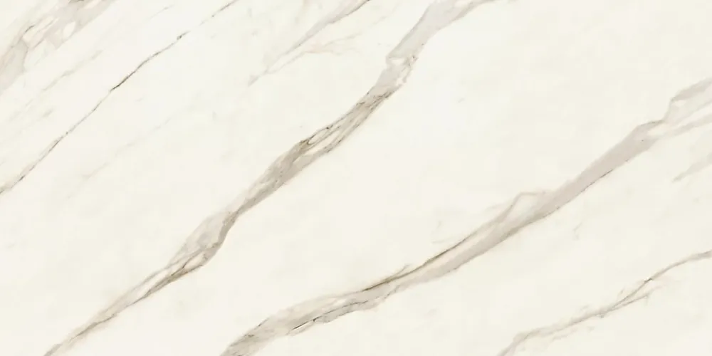 Ro'Ma Carrelage Carrelage effet Marbre Blanc Calacatta Sublime 240x120x0,9 cm Brillant Orsiano - Mur intérieur (vendu par carton de 2,88 m²) - RO'- Carrelage Mural Effet Marbre