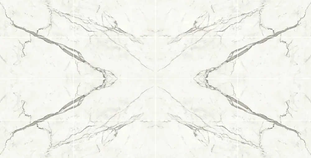 Ro'Ma Carrelage Carrelage Sol Effet Marbre<Carrelage effet Marbre Blanc Calacatta Majestic Bookmatch 150x75x0,9 cm Brillant Faventa - Sol et mur intérieur (vendu par carton