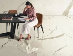 Ro'Ma Carrelage Carrelage Mural Pour Pièce À Vivre<Carrelage effet Marbre Blanc Calacatta Alba 278x120x0,6 cm Brillant Montira - Mur intérieur (vendu par carton de 3,336 m²) - RO'MA