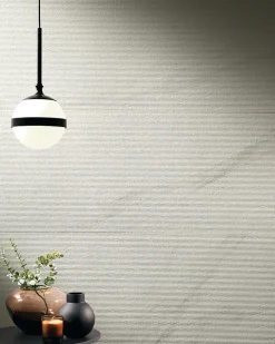 Ro'Ma Carrelage Carrelage Mural Effet Marbre|Carrelage Mural Pour Cuisine<Carrelage effet Marbre 3D Blanc Calacatta Armonia Stripe 120x50x0,85 cm Mat Venerio - Mur intérieur (vendu par carton de 1,8 m²) -
