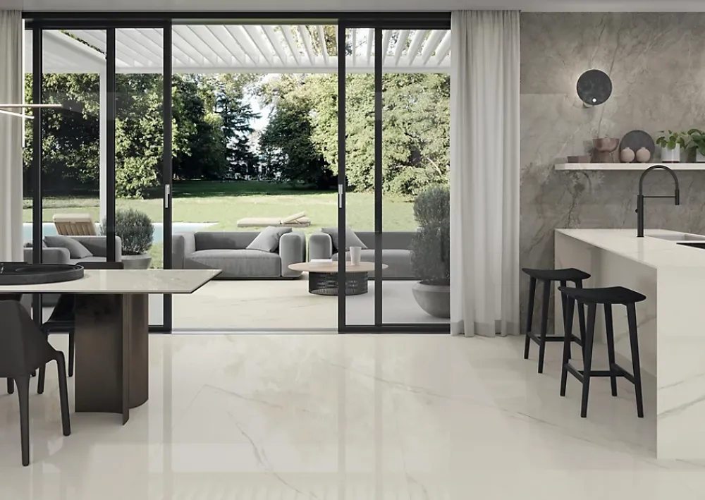 Ro'Ma Carrelage Carrelage Mural Pour Pièce À Vivre<Carrelage effet Marbre Gris Royal 278x120x0,6 cm Brillant Orsiano - Mur intérieur (vendu par carton de 3,336 m²) -