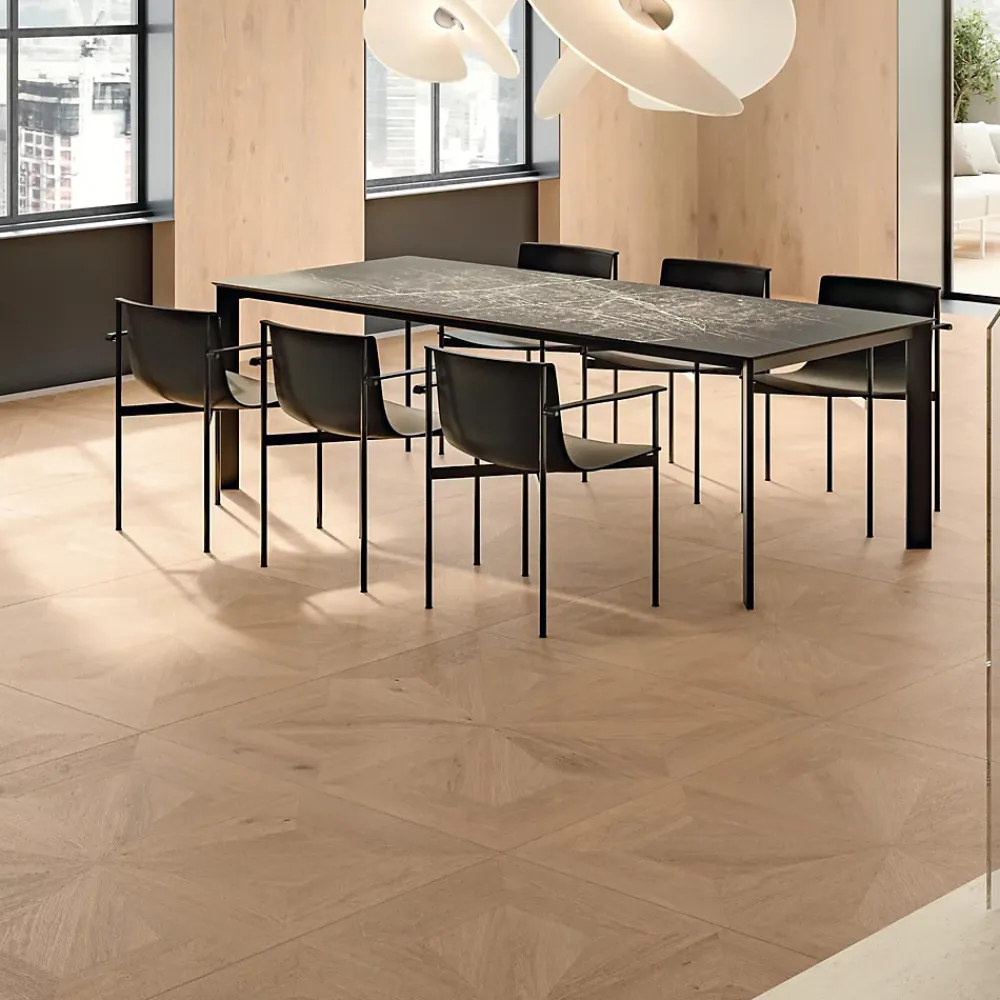 Ro'Ma Carrelage Carrelage effet Parquet Bois Chêne Rovere Etoile 120x120x0,9 cm Mat Cedrano - Sol et mur intérieur (vendu par carton de 2,88 m²) -- Carrelage Sol Effet Bois