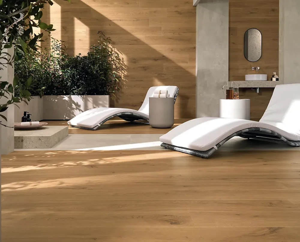 Ro'Ma Carrelage Carrelage effet Parquet Bois Chêne Miel Rustic 150x18,5x0,9 cm Mat Forenza - Sol et mur intérieur (vendu par carton de 1,11 m²) -- Carrelage Sol Effet Bois