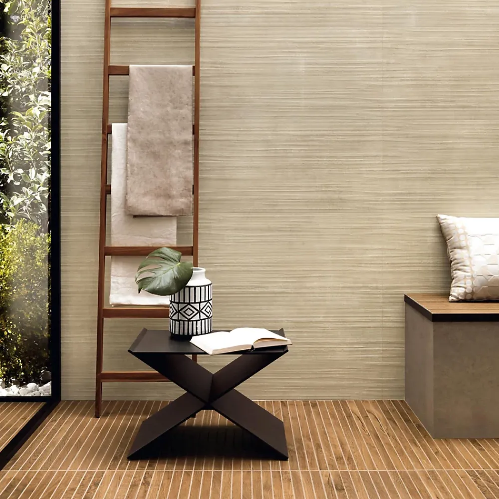 Ro'Ma Carrelage Carrelage effet Parquet Bois Chêne Cognac Stripe 75x18,5x0,9 cm Mat Lorenta - Sol et mur intérieur (vendu par carton de 0,555 m²)- Carrelage Sol Effet Bois