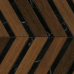 Ro'Ma Carrelage Carrelage effet Parquet Bois Chêne Cuir Chevron Pointe de Hongrie 29,4x28,7x0,95 cm Mat Lorenta - Sol et mur intérieur (vendu par- Carrelage Sol Effet Bois