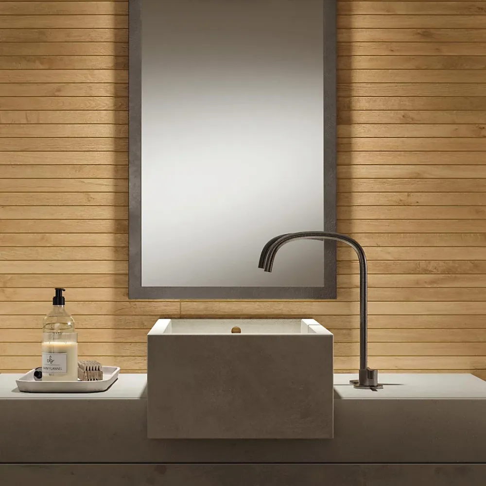 Ro'Ma Carrelage Carrelage effet Parquet Bois Chêne Brut Stripe 75x18,5x0,9 cm Mat Lorenta - Sol et mur intérieur (vendu par carton de 0,555 m²) -- Carrelage Sol Effet Bois