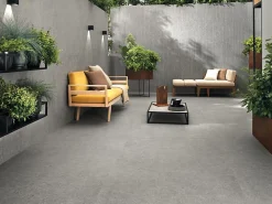 Ro'Ma Carrelage Carrelage effet Pierre Calcaire Gris Cendré 120x120x0,9 cm Mat Domella - Sol et mur intérieur (vendu par carton de 2,88 m²) - RO'M- Carrelage Sol Effet Pierre
