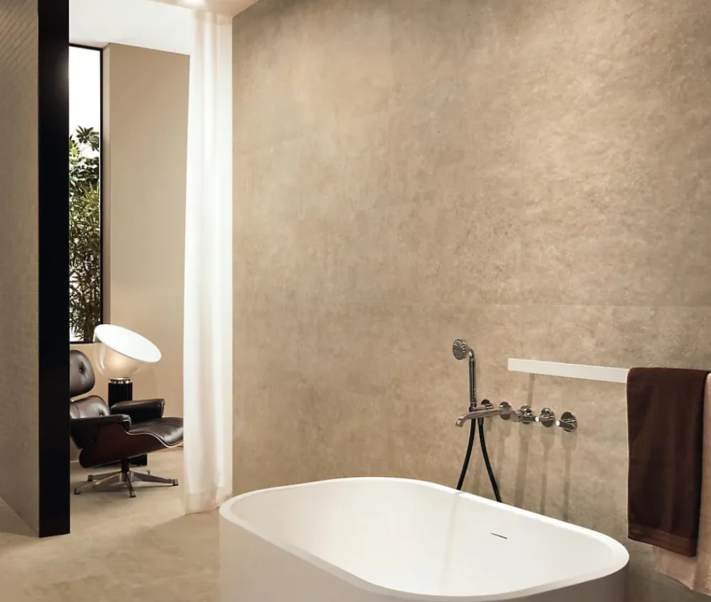 Ro'Ma Carrelage Carrelage effet Pierre Calcaire Beige Nuancé 80x40x0,85 cm Mat Falnero - Mur intérieur (vendu par carton de 1,28 m²) - RO'MA CARRE- Carrelage Mural Effet Pierre