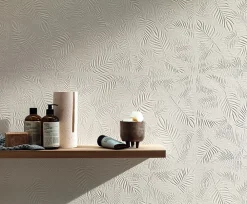 Ro'Ma Carrelage Carrelage effet Pierre 3D Blanc Foglia 80x40x0,85 cm Mat Volenza - Mur intérieur (vendu par carton de 1,28 m²) -- Carrelage Mural Effet Pierre