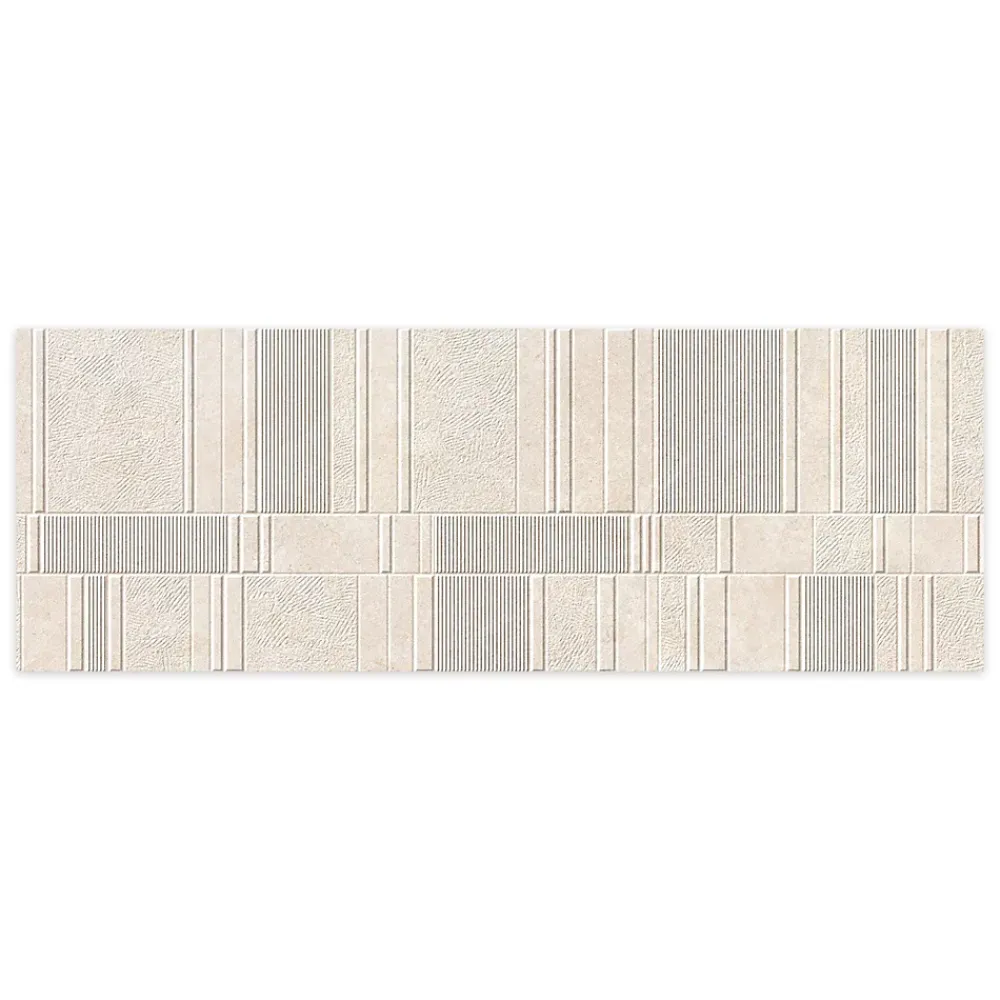 Ro'Ma Carrelage Carrelage Mural Effet Pierre<Carrelage effet Pierre 3D Beige Lin Stripe 100x33,3x0,98 cm Serdano - Mur intérieur -