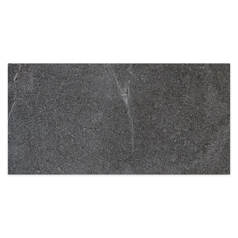 Ro'Ma Carrelage Carrelage effet Pierre Gris Anthracite 120x60x0,9 cm In&Out Luzerio - Sol et mur intérieur et Sol extérieur -- Carrelage Sol Effet Pierre