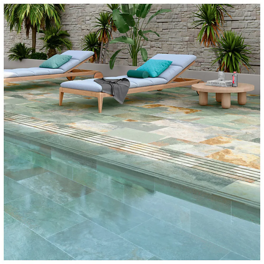 Aelle Carrelage Carrelage Sol Effet Pierre<Carrelage effet pierre naturelle de bali 30x60 cm MYK-AS GREEN