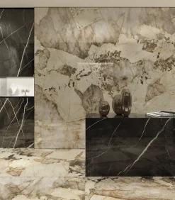 Ro'Ma Carrelage Carrelage Mural Effet Pierre<Carrelage effet Pierre Onyx Sable 278x120x0,6 cm Brillant Florenza - Mur intérieur (vendu par carton de 3,336 m²) - RO'MA CARRELAG