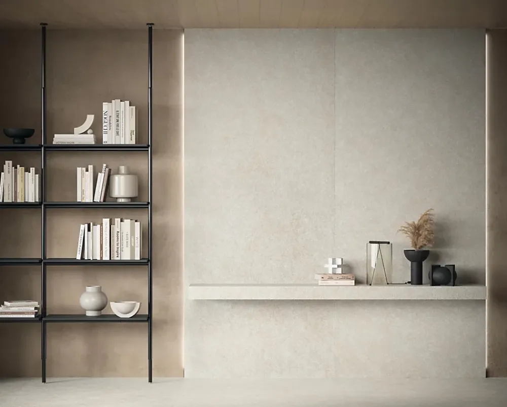 Ro'Ma Carrelage Carrelage effet Pierre Quartzite Blanc 240x120x0,9 cm Mat Venturo - Mur intérieur (vendu par carton de 2,88 m²) -- Carrelage Mural Effet Pierre