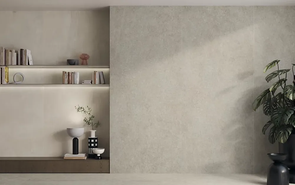 Ro'Ma Carrelage Carrelage effet Pierre Quartzite Gris Galet 278x120x0,6 cm Mat Venturo - Mur intérieur (vendu par carton de 3,336 m²) - RO'MA CARR- Carrelage Mural Effet Pierre