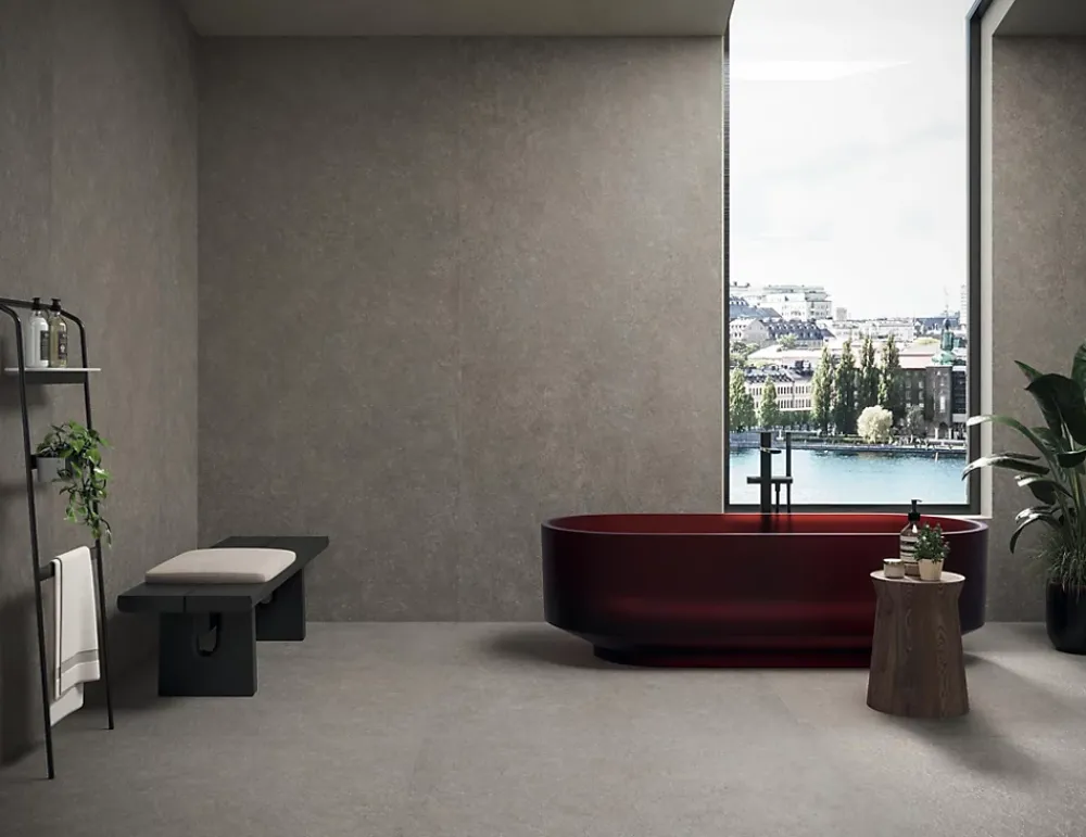 Ro'Ma Carrelage Carrelage effet Pierre Quartzite Gris Fumé 278x120x0,6 cm Mat Venturo - Mur intérieur (vendu par carton de 3,336 m²) - RO'MA CARRE- Carrelage Mural Effet Pierre