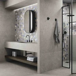 Les Carreaux De Jean  Carrelage Sol Effet Terrazzo<Carrelage Effet Terrazzo RICETTA 90x90 Rectifié Cenere - Les Carreaux de Jean