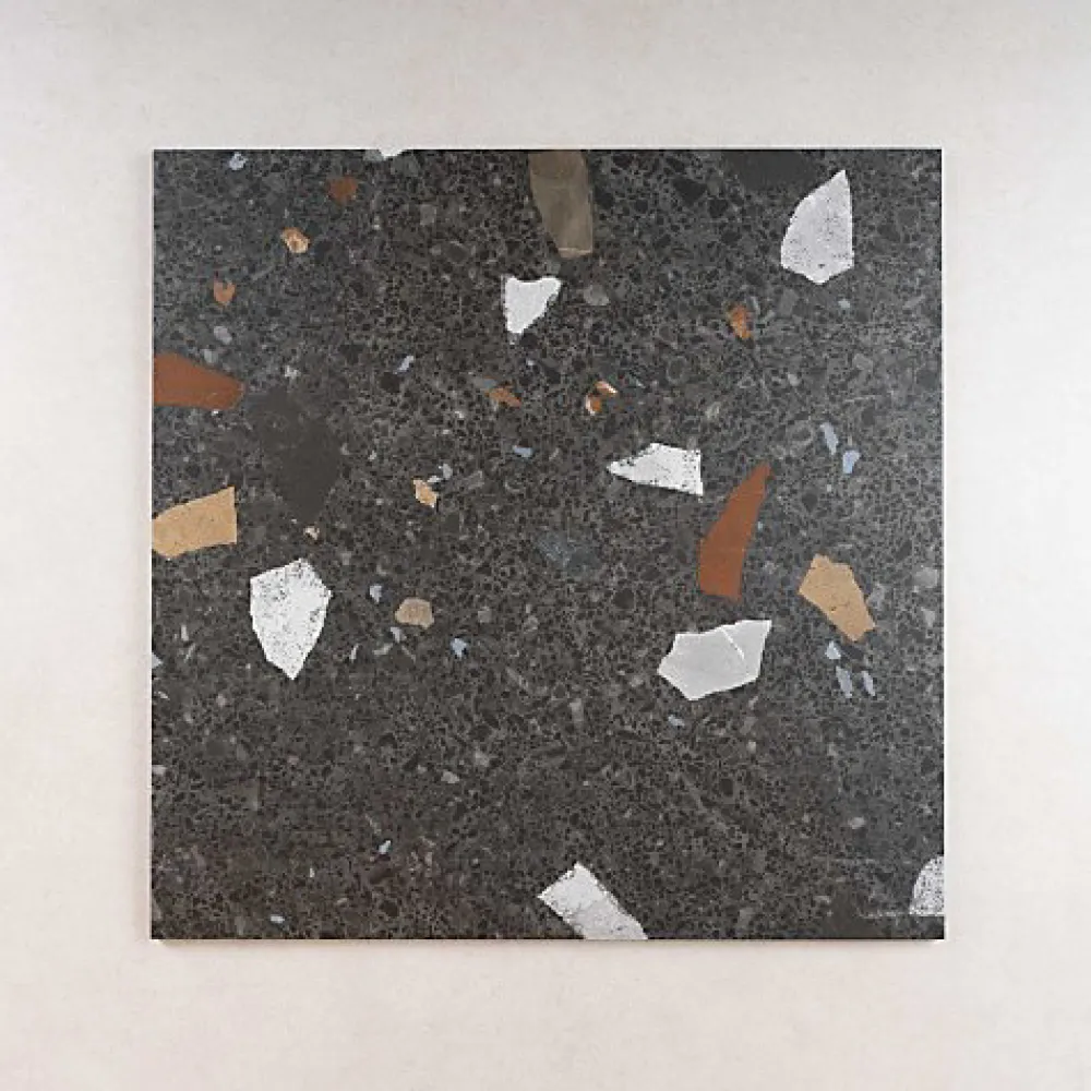 Tinker Carrelage Effet Terrazzo STRACCIATELLA 60x60 Noir - Les Carreaux de Jean- Carrelage Sol Effet Terrazzo