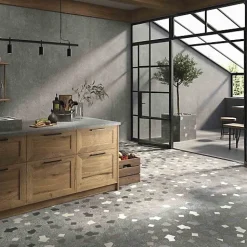 Les Carreaux De Jean  Carrelage Sol Effet Terrazzo<Carrelage Effet Terrazzo RICETTA 90x90 Rectifié Graphite - Les Carreaux de Jean