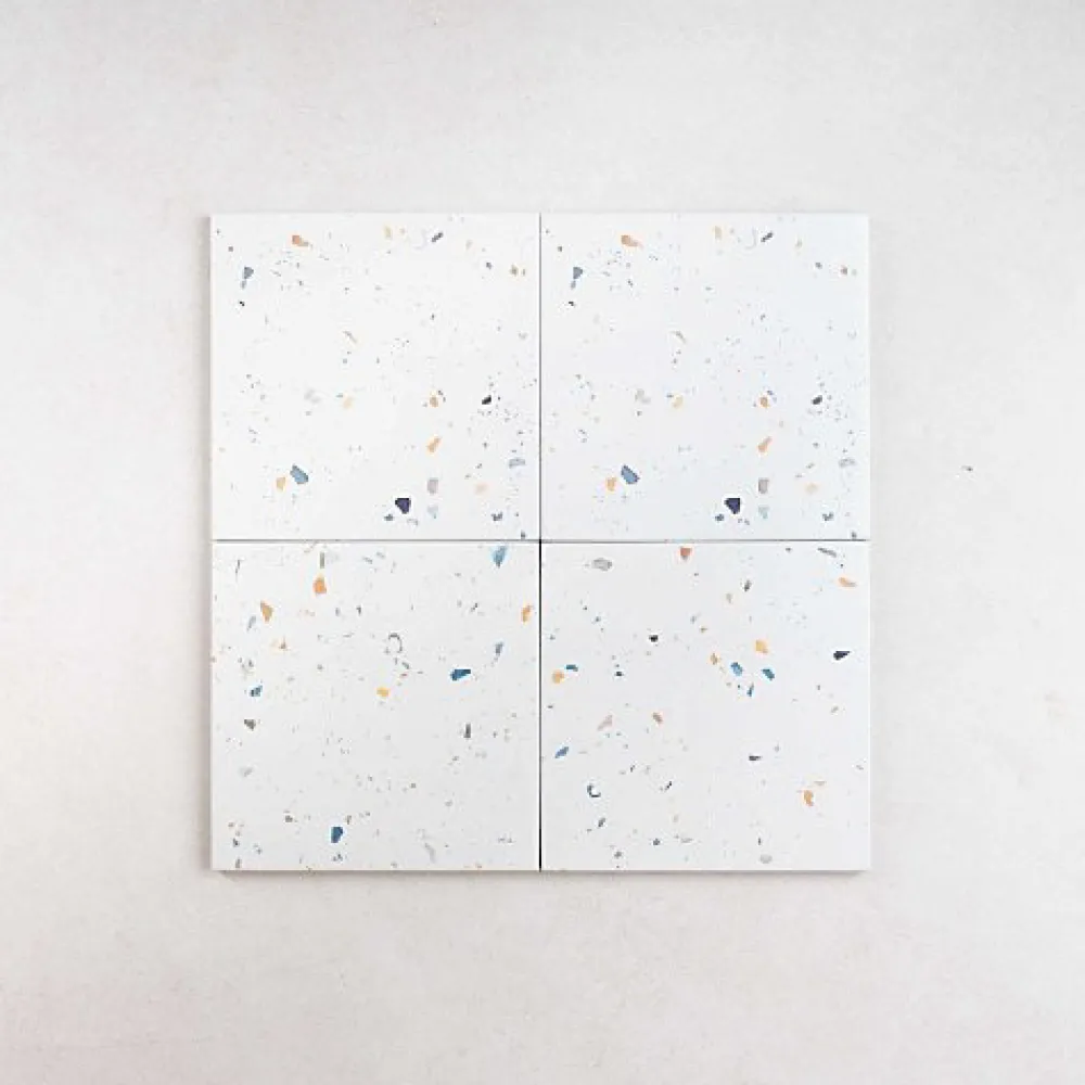 Les Carreaux De Jean Carrelage Effet Terrazzo COLOR DROPS 18,5x18,5 Off White - Les Carreaux de Jean- Carrelage Sol Effet Terrazzo|Carrelage Sol Pour Cuisine