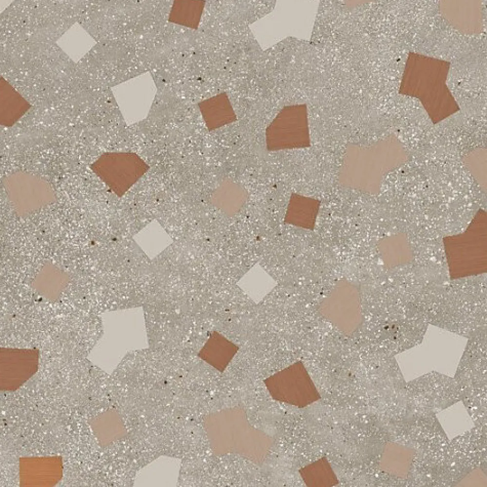 Les Carreaux De Jean Carrelage Effet Terrazzo RICETTA 90x90 Rectifié Tortora - Les Carreaux de Jean- Carrelage Sol Effet Terrazzo