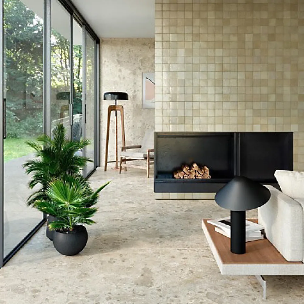 Les Carreaux De Jean Carrelage Sol Effet Terrazzo<Carrelage Effet Terrazzo - Pierre CARACTER Mix Beige 60x120 Rectifié - Les Carreaux de Jean