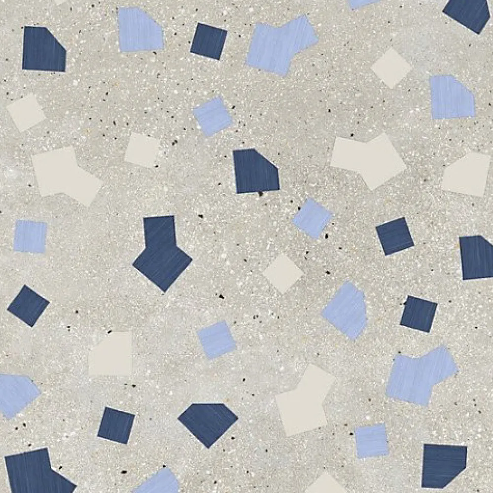 Les Carreaux De Jean Carrelage Effet Terrazzo RICETTA 90x90 Rectifié Grigio - Les Carreaux de Jean- Carrelage Sol Effet Terrazzo