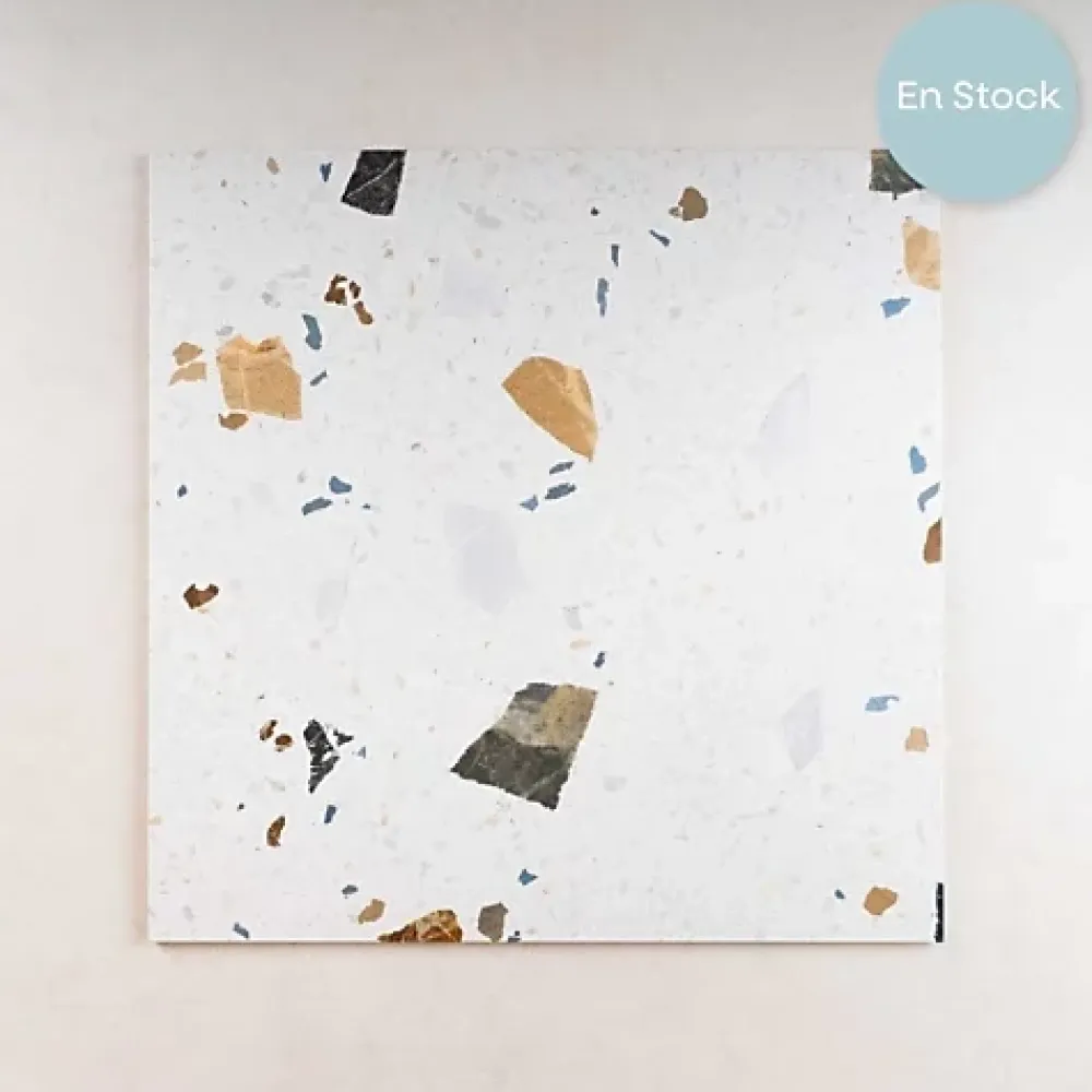 Tinker Carrelage Effet Terrazzo STRACCIATELLA 80x80 rectifié Blanc - Les Carreaux de Jean- Carrelage Sol Effet Terrazzo