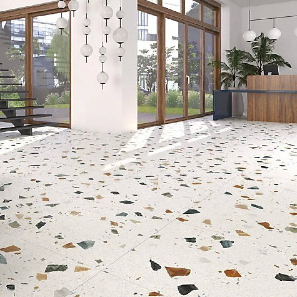 Tinker Carrelage Effet Terrazzo STRACCIATELLA 80x80 rectifié Blanc - Les Carreaux de Jean- Carrelage Sol Effet Terrazzo